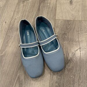 Cider blue knit ballet flats
